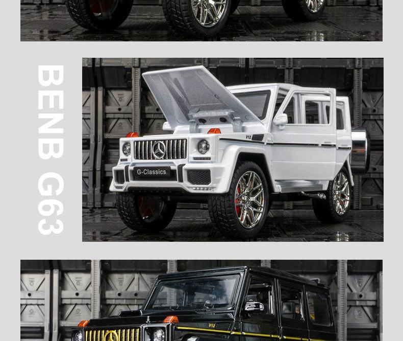 Jinlifang G63 Off-Road Alloy Model: Sound & Light, Six-Opening Doors, Pull-Back Feature for Kids