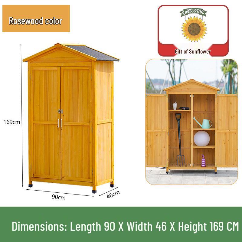 Outdoor Anti-Corrosion Solid Wood Garden Storage Cabinet with Sun Protection