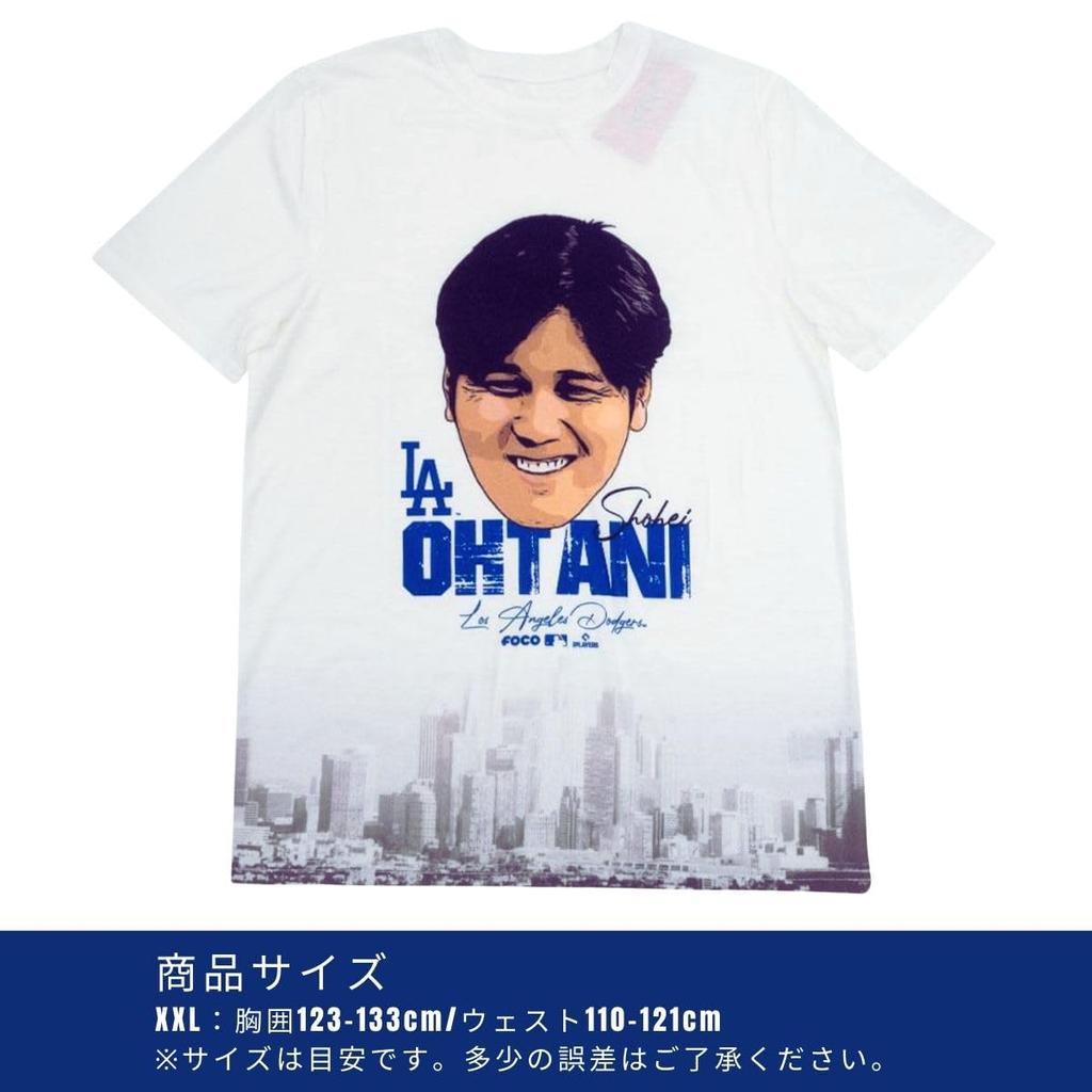 [FOCO] [Official MLB] Shohei Ohtani White "Skyline" T-Shirt, XXL, Dodgers Merchandise, Shohei Ohtani