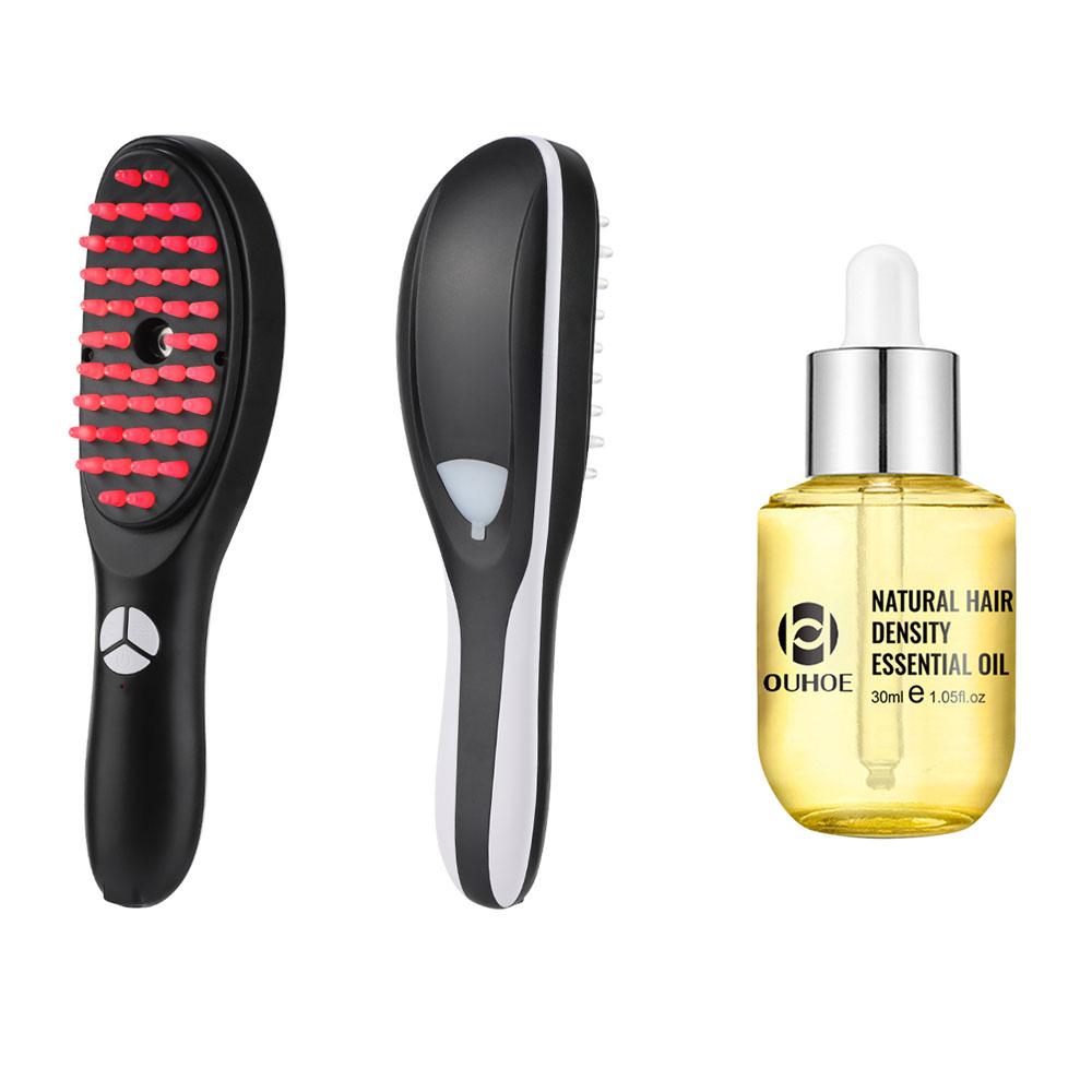 Electric Spray Massage Comb with LED - Vibration Head Massager Brush for Hair Growth Anti-Hair Loss Scalp Liquid Atomizing Comb