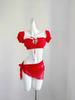 European and American style sexy swimsuit women's summer 1011 new vacation bikini red size chest gathering hot spring swimsuit