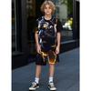 Boys' Casual 3D Lightning Tiger Print Round Neck Set, Short Sleeved Two-piece Set, Suitable for Outdoor Sportswear