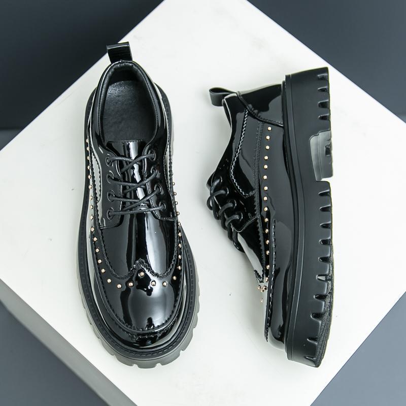 Fashion Fashion Designer New Men's Pointed White Black Mixed Oxford Height Increasing Brogues Shoes  Wedding Prom Homecoming Footwear