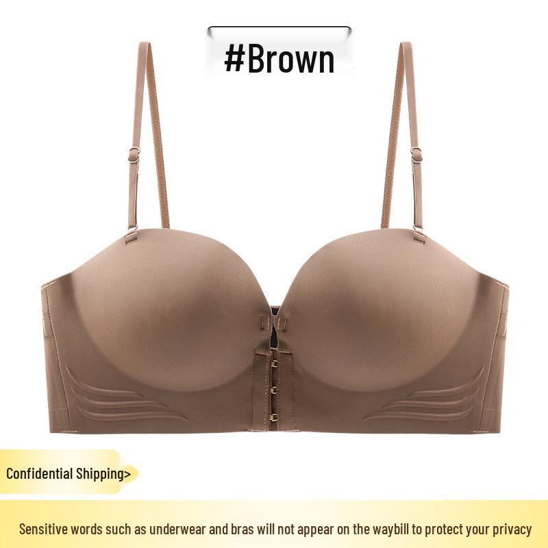 Sujetador Strapless Fruncido Push-Up con Soporte Invisible Antideslizante