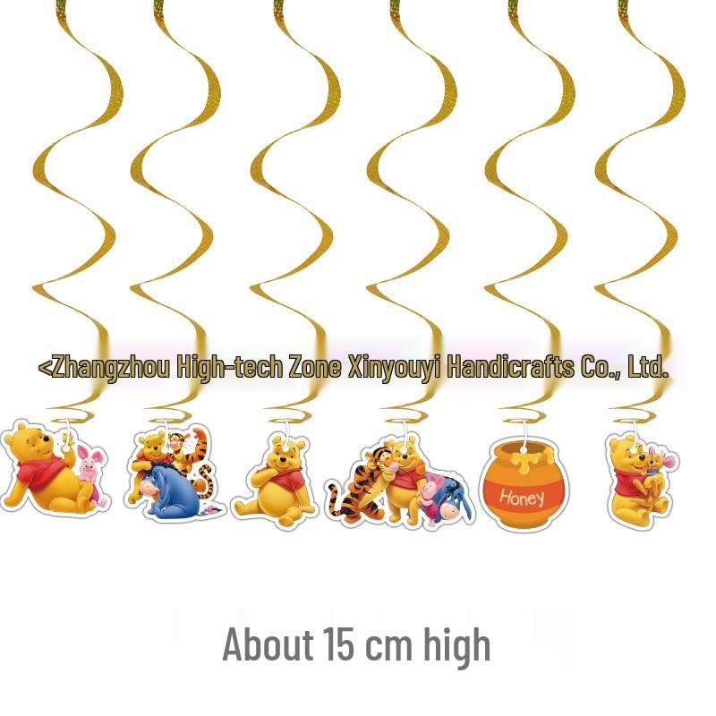 Winnie the Pooh Birthday Cake Toppers & Hanging Decorations Set