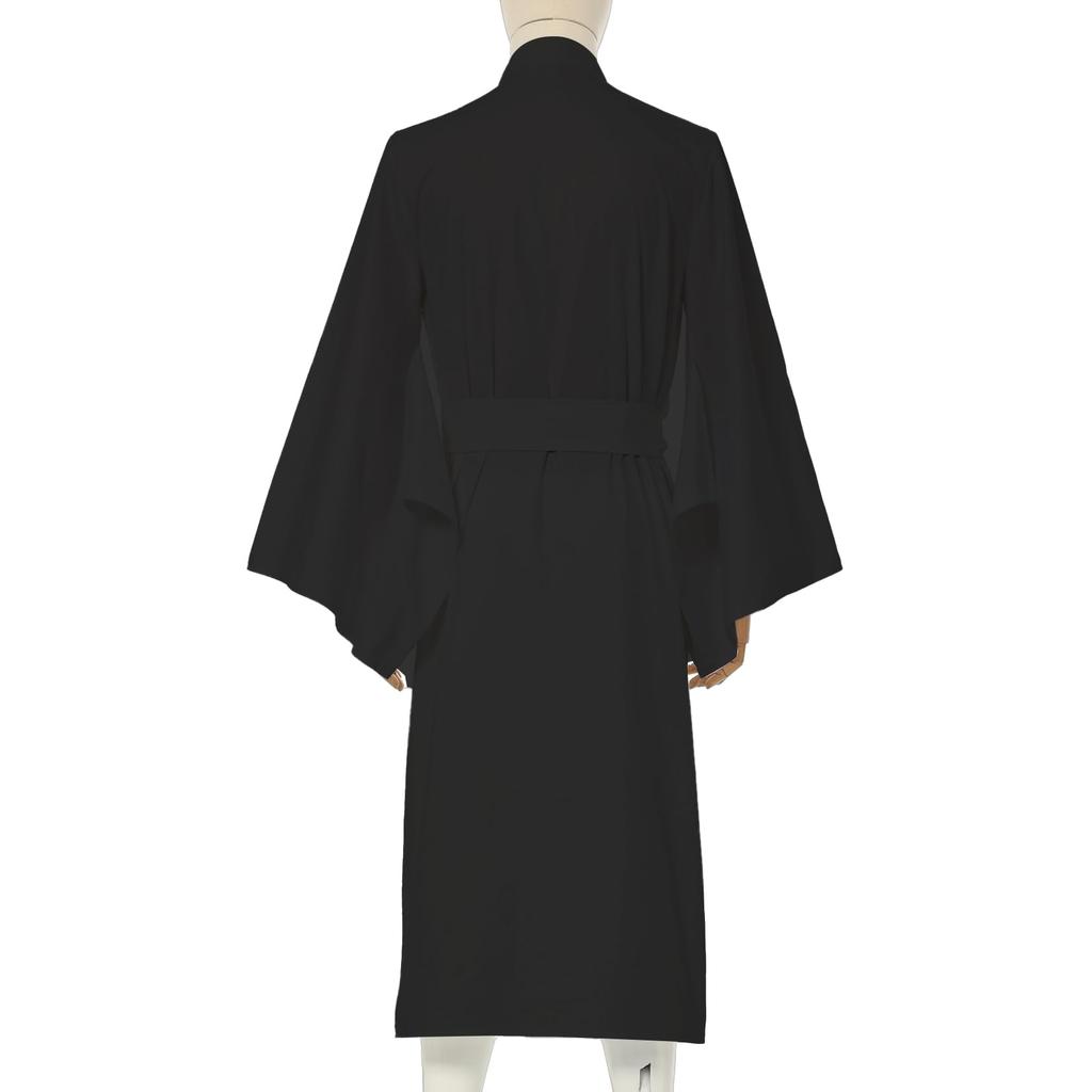 [FAD-4U] Męskie Białe KimonoYukataBiały Szlafrok, 100% Bawełna, Jednolity Kolor, Biały i Czarny, Odpowiedni do Świątyń, dla Mnichów, dla Gentlemanów, Duże Rozmiary