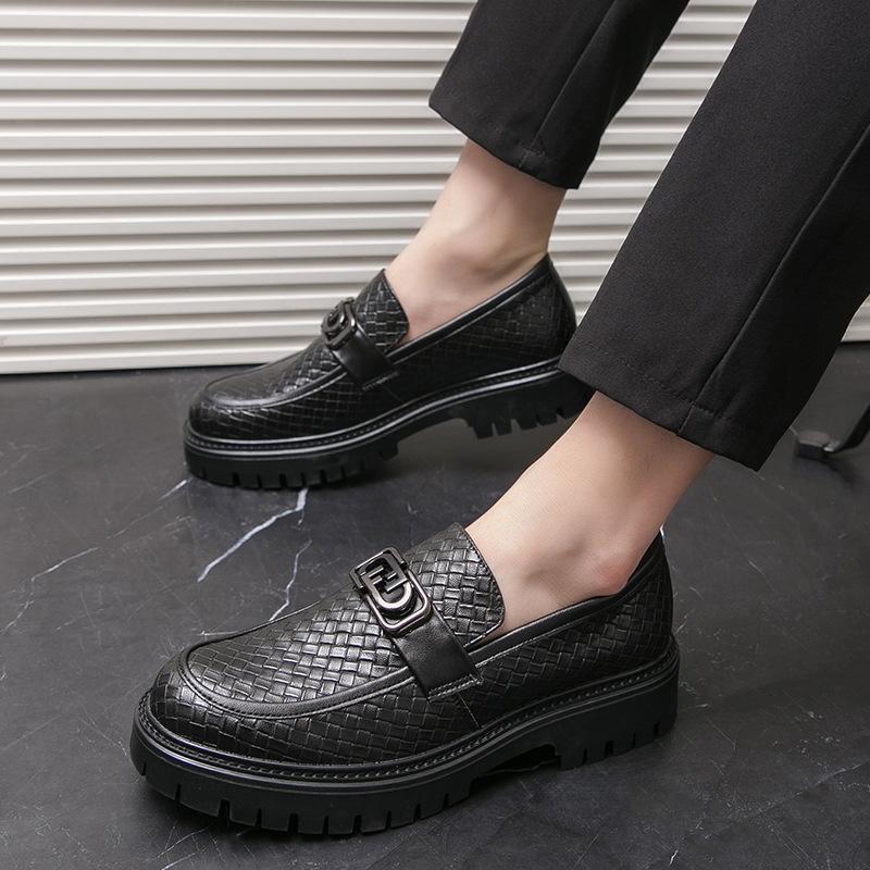 

New leather men s shoes platform business leather shoes fashion trend one pedal leather shoes manufacturer one piece 2025 38