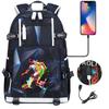 USB Headphone Backpack for Teens Students Boys Girls Leisure Travel Dual Shoulder Bags Soccer Hot Selling Waterproof Large Capacity