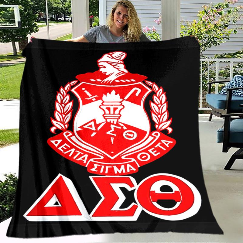1pc Blanket Delta Sigma Theta logo Print Design, Lightweight Blanket for Sofa, Bed- Soft &Warm, Gift for All Seasons like Christmas, Halloween