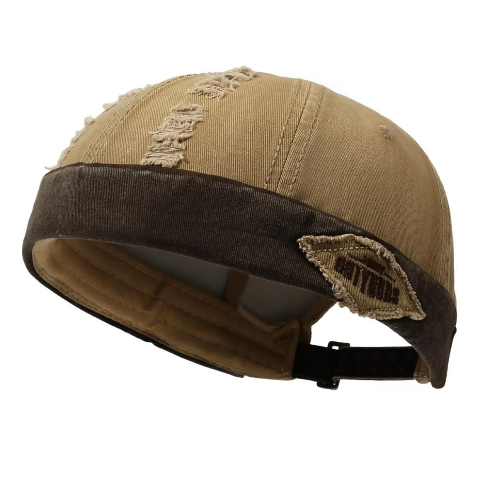 

Lightweight Brimless Skullies Cap Broken Hole Hip Hop Cap Fashion Melon Skin Hat Outdoor хакі