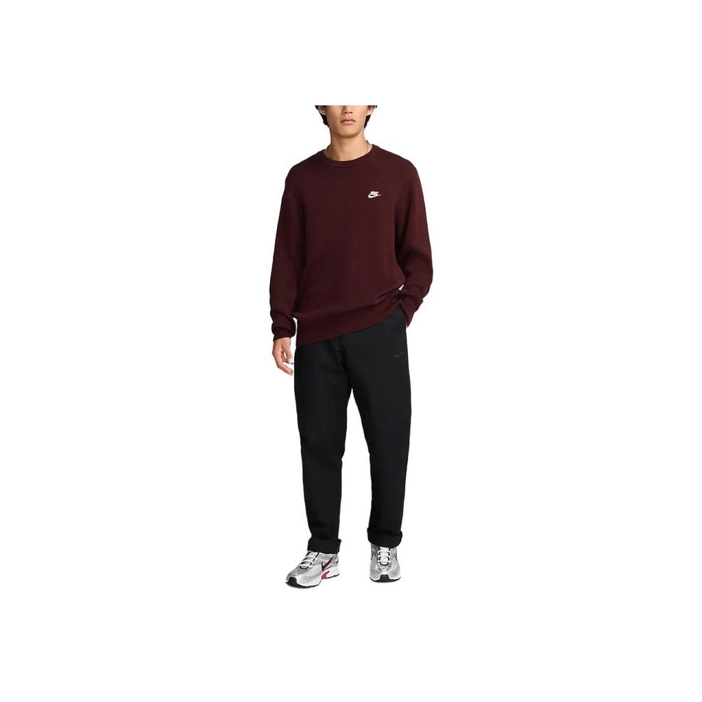 Nike Club Mote Komfortabel Rundhalset Genser Herre genser Burgunder FQ2913-652