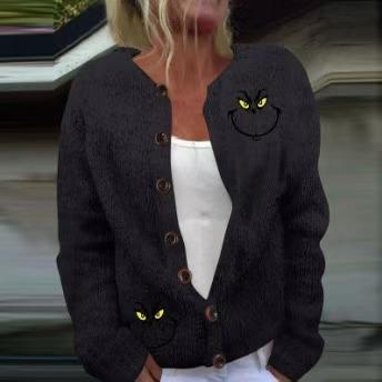 2026 Foreign Trade New 3D Digital Printing Cardigan Knitted Jacket Women's Clothing Early Spring and Autumn Factory Wholesale
