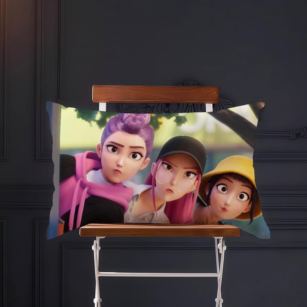 Anime Funny Meme K-Kpops D-Demon H-Hunters Cushion Cover Rectangle Pillow Cover Home Sofa Living Room Coffee Shop Pillowcase