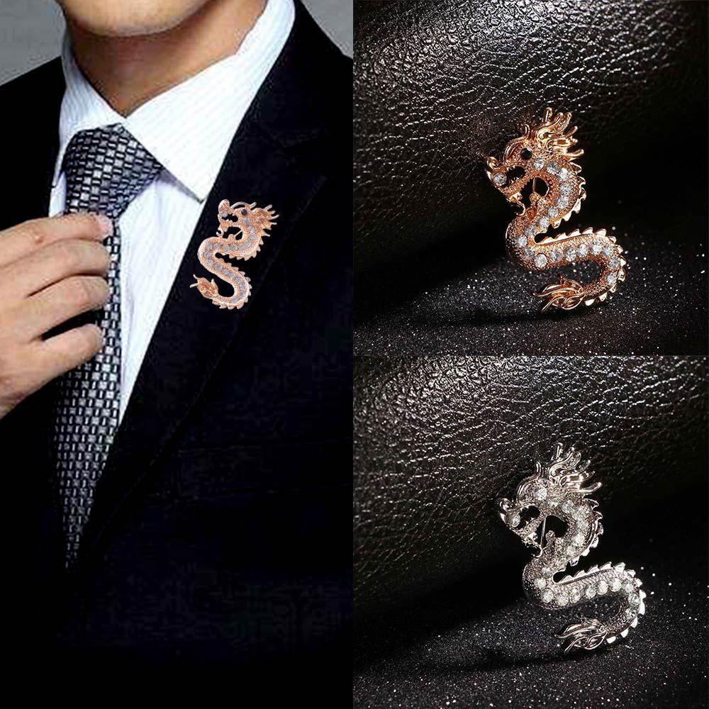 1 Pcs Dragon Collar Men's Badge Gift Jewelry Brooch Pins Corsage Suit Accessories