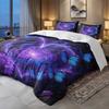 3 Piece Set Purple Dreamy Love Rose Valentine's Day Print Quilt Set,Including 1 Duvet Cover and 2 Pillowcases(excluding Padding)