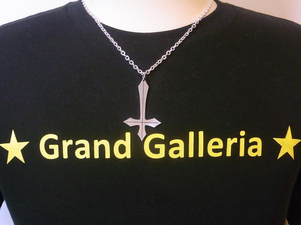 GRAND GALLERIA Argint 925 Handmade Colier Cruce Inversată Extra Mare [GRAND GALLERIA] PDT-266 (55)