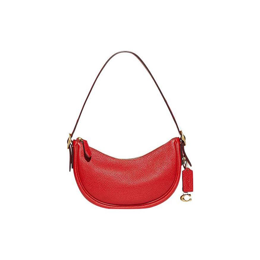 

New COACH Luna Pebbled Leather Handbag Shoulder Bag Women s Red CC439-B4PJ6 26.9*6.6*16.0CM