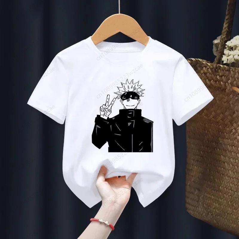 Jujutsu Kaisen Gojo Satoru Anime Potisk Tričko Chlapecká Trička Dětské Tričko s Krátkým Rukávem Potištěná Dětská Trička Dětské Oblečení
