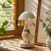 Cozy Corner Illumination Rotating Umbrella Animal Lamp, Resin Holding Vintage Sculpture, Style Accent Lamp Tabletop Cat Dog Goose Figurine for Nursery