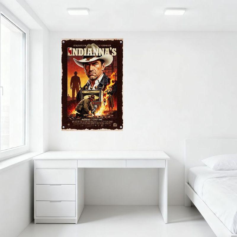 Indiana Jones and the Raiders of the Lost Ark Vintage Metal Tin Sign Retro Movie Poster Wall Decor for Bar Club Home Man Cave De
