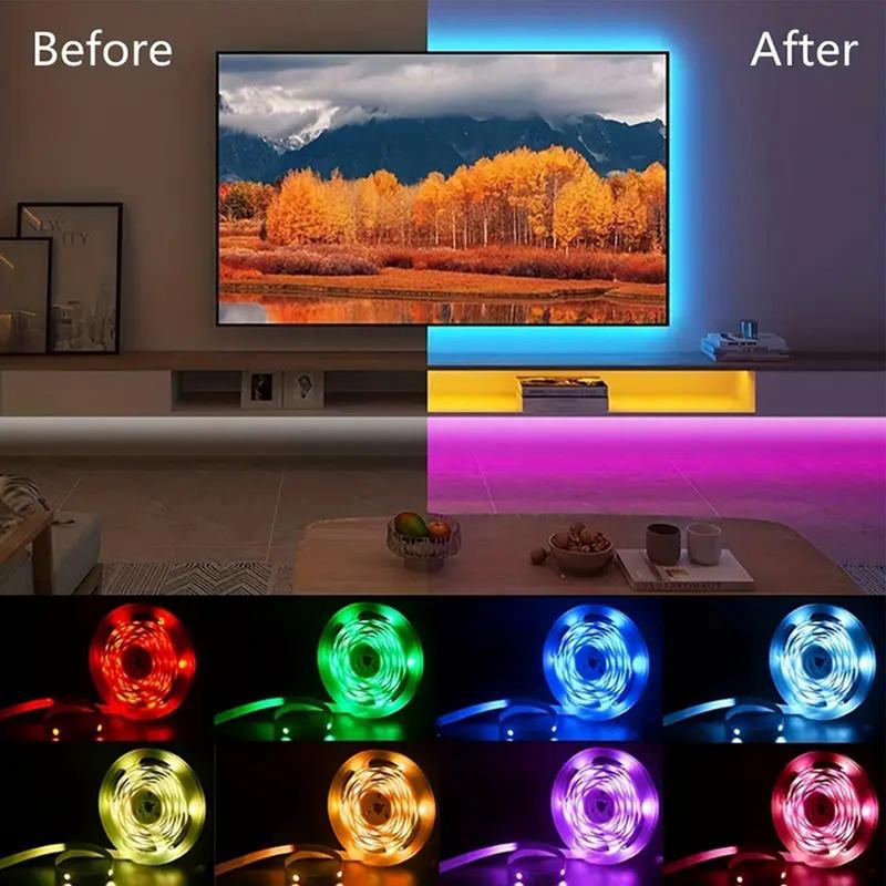 LED Strip Lights Waterproof Music Sync LED Light Strip New Year  Light Band with Remote and App Control For Bedroom Decoration