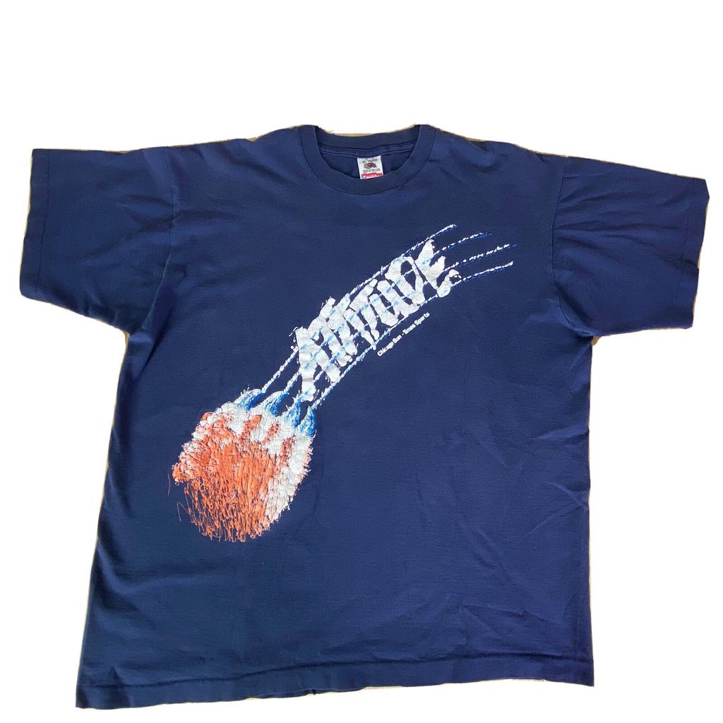 Chicago Bears Mens XL Vintage 1990s Claw Attitude Puff Print Blue Promo Shirt