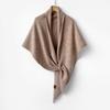Lazy elegant celebrity shawl knitted triangular scarf women's autumn and winter neck protection warm scarf solid color shawl air-conditioned room
