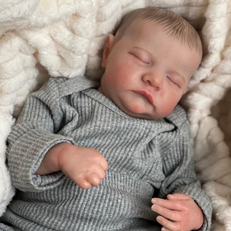 Realistic Reborns Newborn Baby 19Inch Sleeping Infant Doll Silicone/Cloth Body Baby with Clothes and Accessory Gift Set