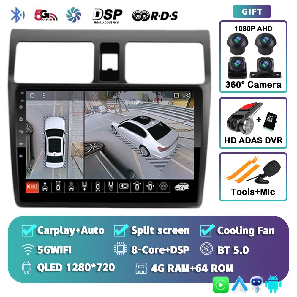 Android 14 Carplay Auto For Suzuki Swift 2003-2010 2 Din Car Radio Multimidia Video Player GPS Navigation Stereo Head Unit Audio