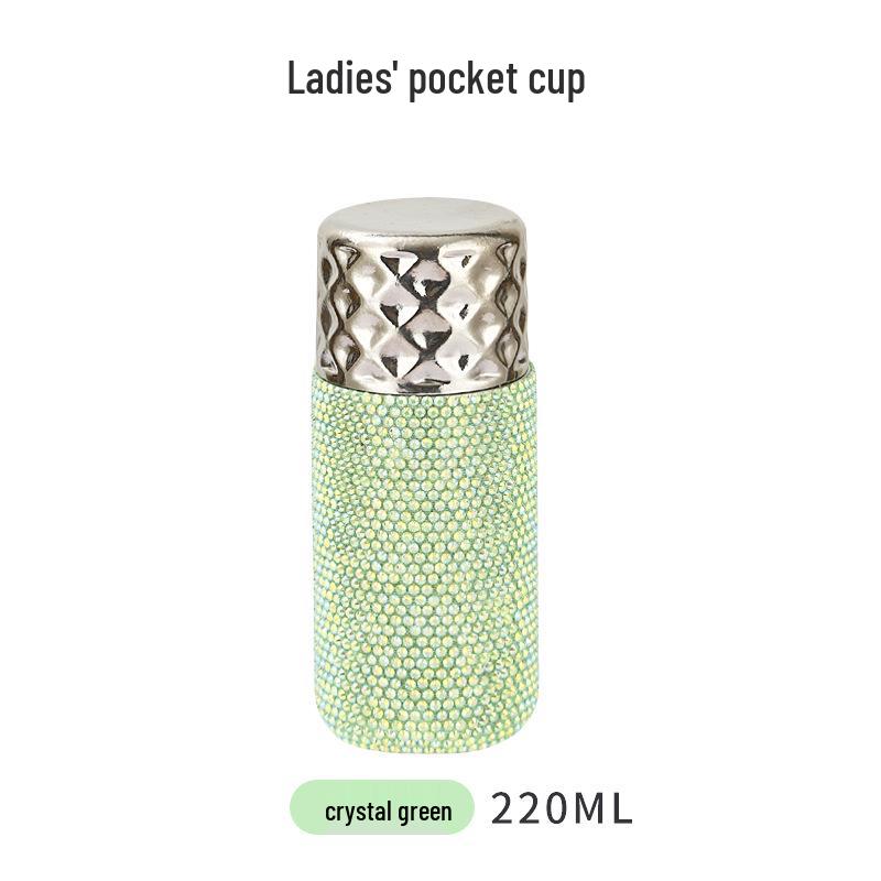 Mi Xiaoxi Titanium Diamond Lipstick Insulated Cup: Luxury Portable Water Cup for Women and Students.