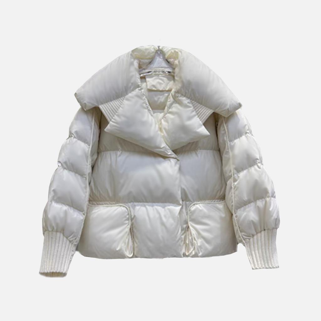 Women's Autumn Winter Arrivals Puffer Jacket Down Jacket Short Length Thickened High-end White Duck Down Turn-down Collar