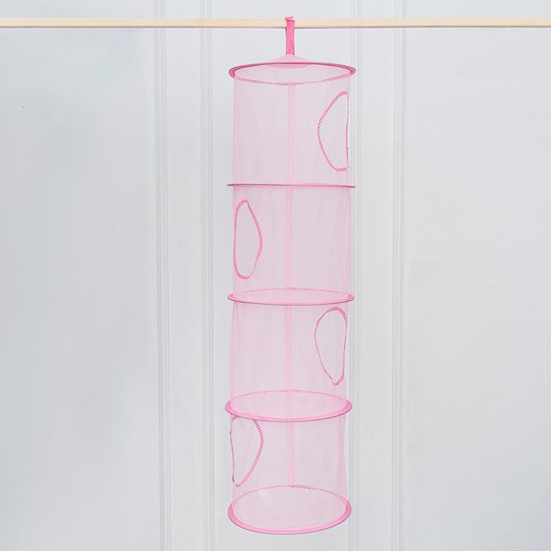 Foldable Plush Animal Storage Net 4 Compartments Hanging Mesh Toy Storage Hammock For Kids Room Toys Gloves Hats Socks