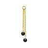 Charm Chain With Black Zircons - Gold - D-071 20 Mm