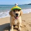 Football Shape Dog Baseball Hat Sport Cap Adjustable Pet Sun Hat Sun Protection with Ear Holes Dog Sunscreen Hat Outdoor