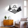 Metallschild „Morning Rise Deer Hunting“ für die Wand, perfekt als Dekoration für Zuhause oder die Hütte, rustikales und stilvolles Metallschild mit einem Jagdmotiv