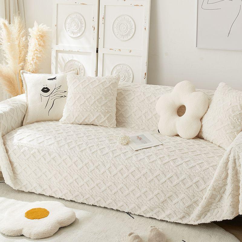 Sofa Cover Cloth Full Cover Winter Plush Sofa Towel Ins Style All-inclusive Sofa Cover Sofa Blanket Sofa Cushion Thickened