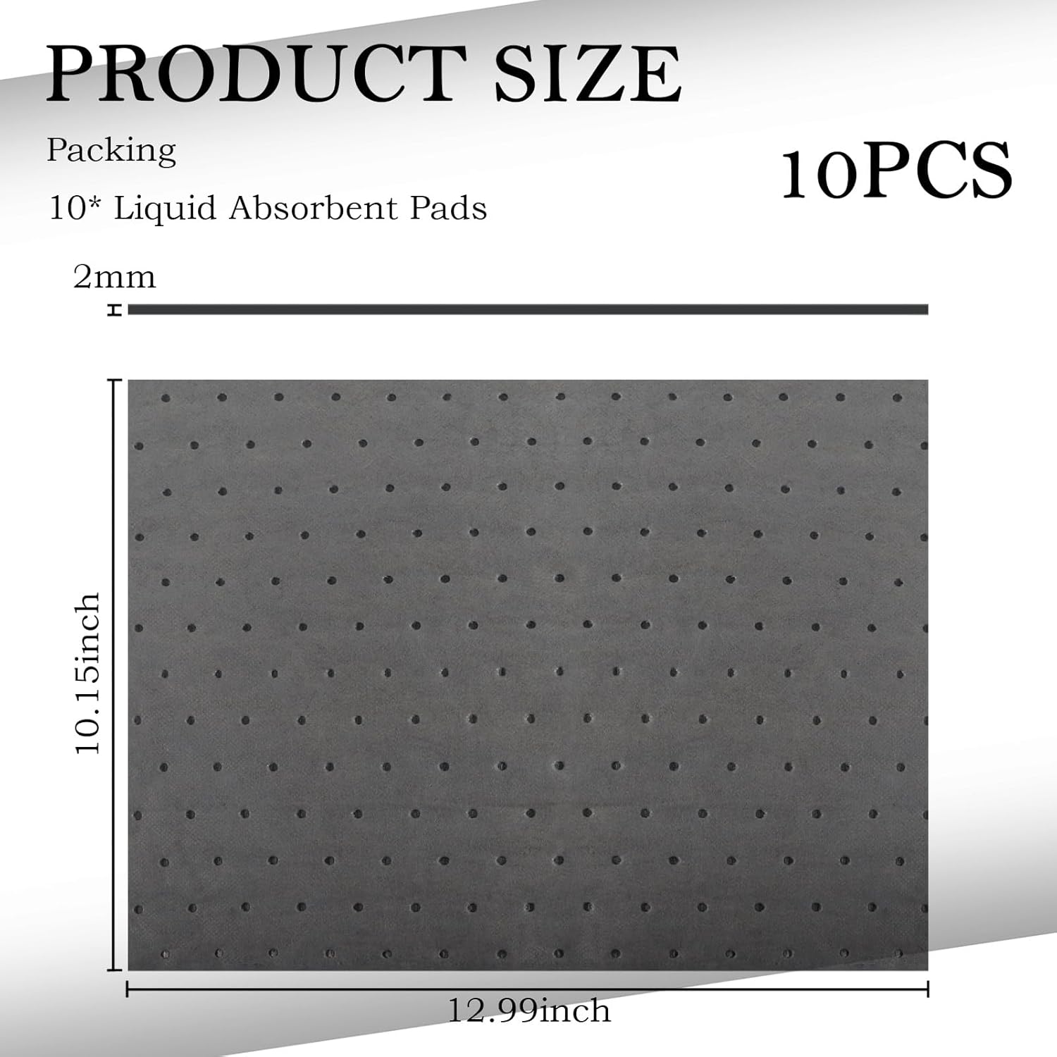 10PCS Oil Absorbent Pads 13 * 10.1 ,Powerful Polypropylene Oil Spill Mat Absorbs Soaks Coolant/Oil/Grease/Water-Based Fluids,Universal Reusable Oil