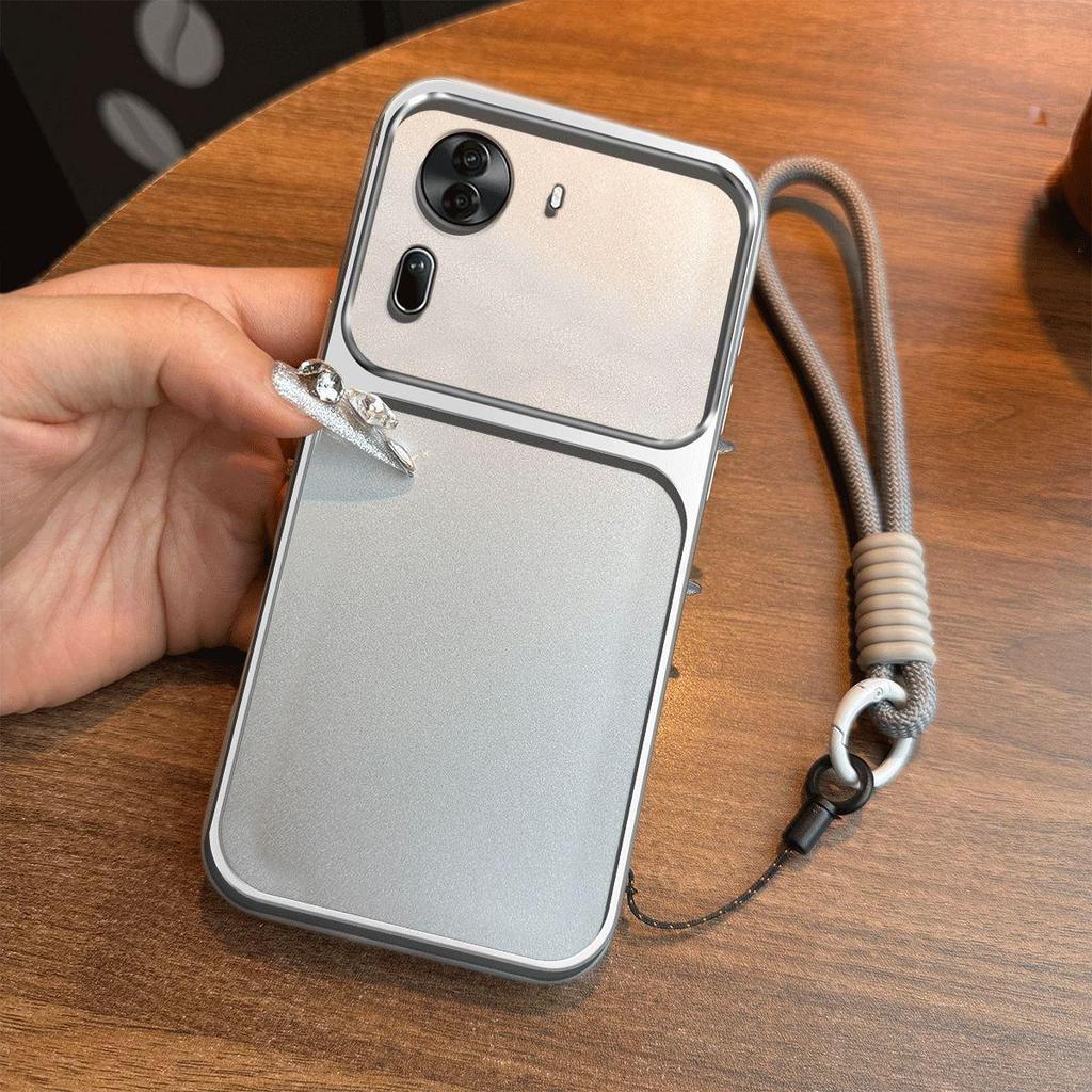 Luxury Big Window Phone Case with Lanyard for OPPO Reno11 Pro 5G Premium Textured Casing