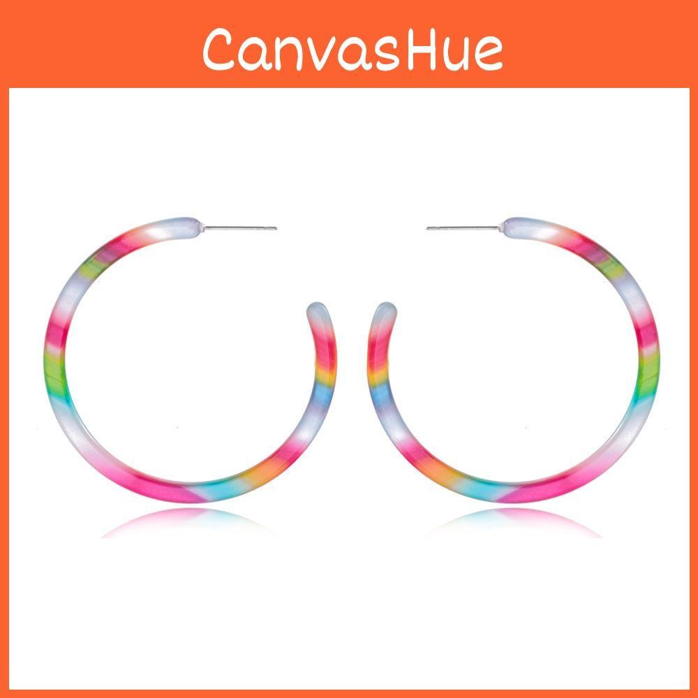 Earrings Acrylic Stylish With Colorful Geometric Design Trendy Jewelry Fashion