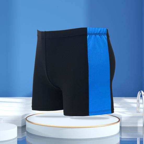 Yetişkin erkekler erkek mayoları orta katlı elastik bel Patchwork renkli su itici mayo çabuk kuruyan erkek mayoları yüzme şortu