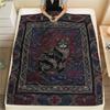 Cat Gothic Print Flannel Blanket, High quality Comfortable for All Seasons, Home Decor, Warmth and Comfort, Perfect for Christmas Gifts07