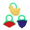 Jormftte Baby Teething Toys Set of 3, Soft Silicone Fruit Shapes, Teether for Infants 0-12 Months, Soothing Gum Relief, BPA-Free, Easy To Hold