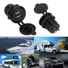 5V 4.8A Aluminium Alloy Dual USB Charger Socket Power For 12 24V Car