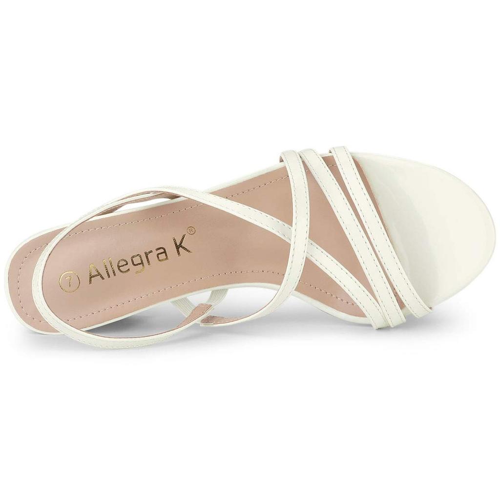 Allegra K Strap Slingback Sandals, Chunky Heel, Women's, White, Size 26.0cm