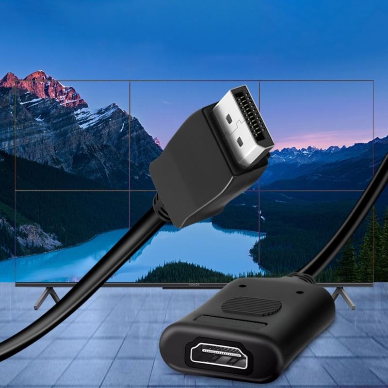 60Hz DP to HDTV Port Active Adapter Cord Wire for Laptops Monitors TVs Stable Signal Transmission