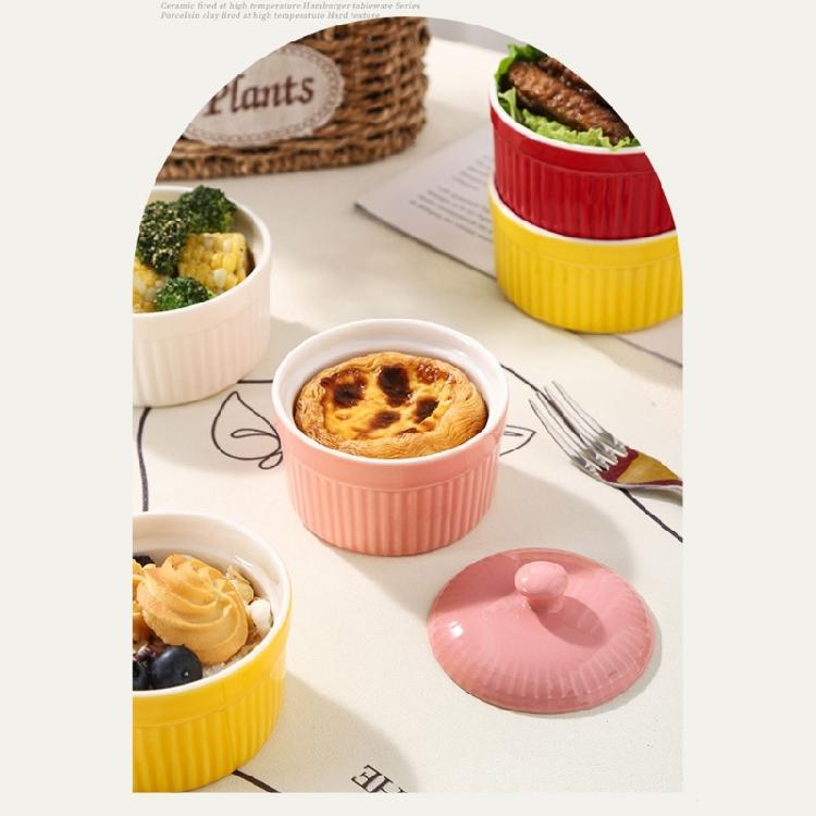 Miniature Covered Porcelain Ramekin Oven Safe Pottery Bowl For Daily Cooking And Meal Preparation