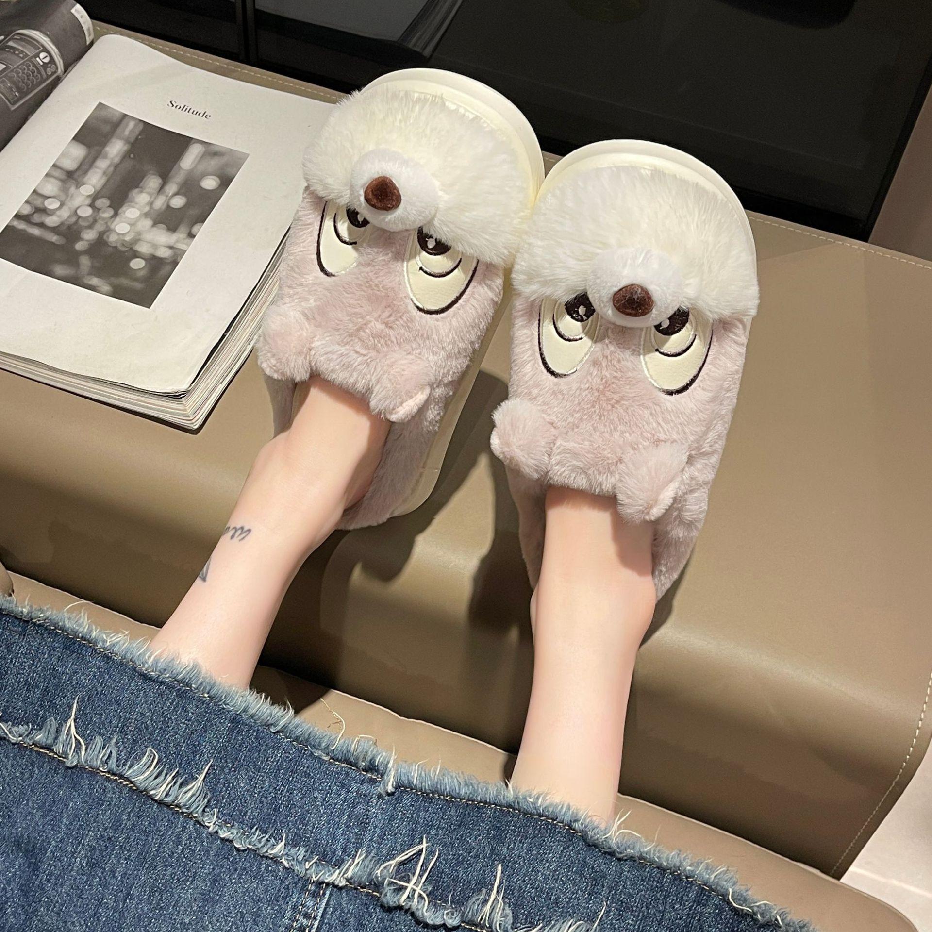 

Модные женские зимние новые мультяшные хлопковые тапочки с белкой, плоские пушистые тапочки, модные домашние комнатные меховые тапочки, теплые мягкие плюшевые туфли 36-37 фиолетовый