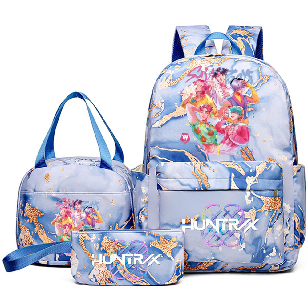 

3Pcs/set Cute K-pop Printed Backpack with Handbag Pencil Case for Teenager Student Girl Boy Bookbag Waterproof Travel Bag Mochila
