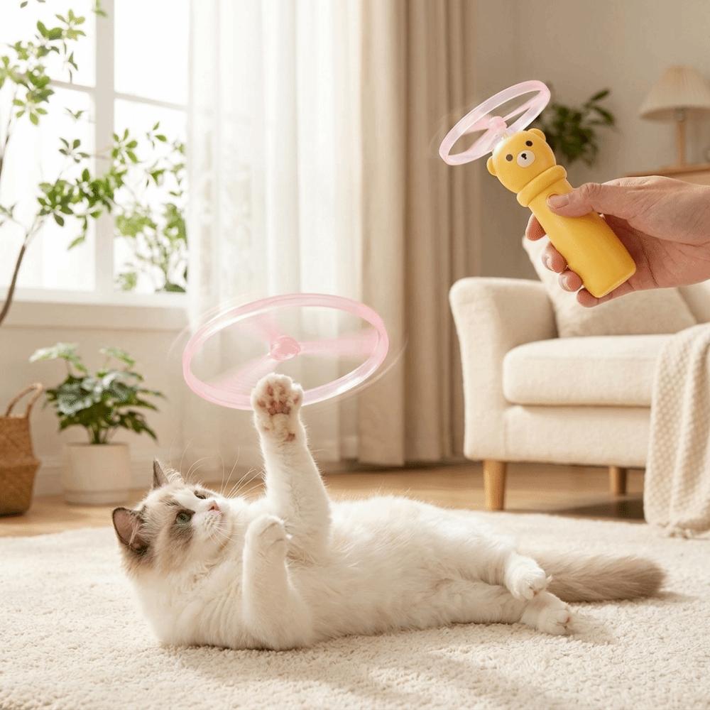 Suction Cup Base Butterfly Electric Cat Teaser 360° Rotation Launching Stick Toy Kitten Training
