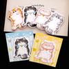 4Pcs Cat-Shaped Notes Pad Set Cute Self-Adhesive Memo Pads for Students Office Writable Peel-off Notes for Reminders Journaling Gifts